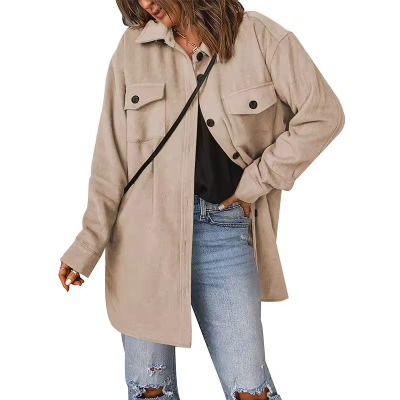 Turn Down Collar Womans Jacket