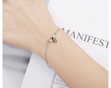 925 Sterling Silver Stunning Crystal Bee Bracelet