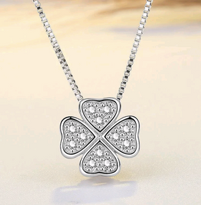 925 Sterling Silver Crystal Clover Pendant