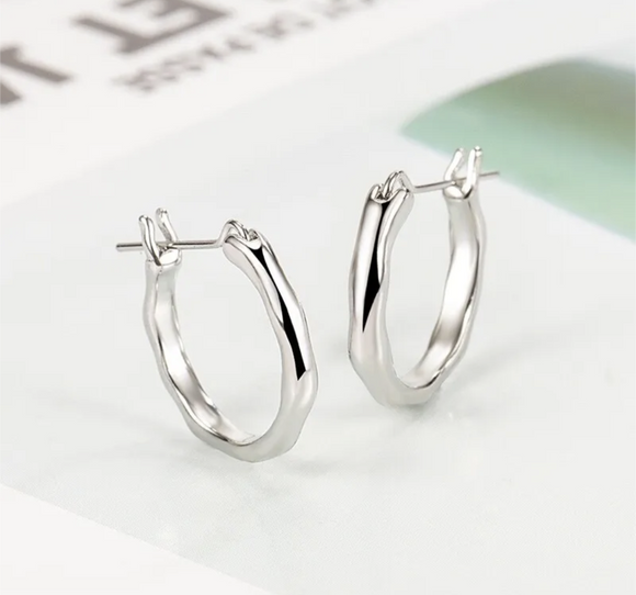 925 Sterling Silver Huggie Hinge Hoop Earrings