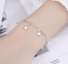 Load image into Gallery viewer, 925 Sterling Silver Stars Linked Bracelet