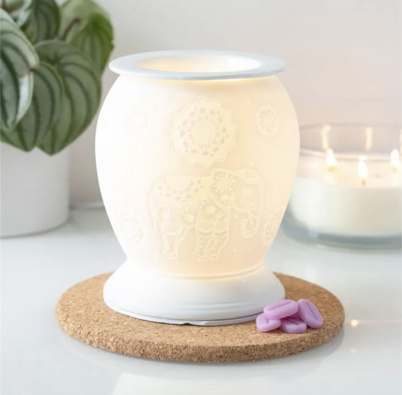 Elephant White Ceramic Electric Oil Burner