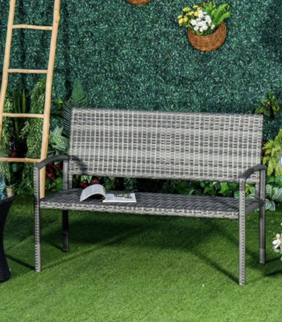 Patio Rattan 2 Seater Garden Bench