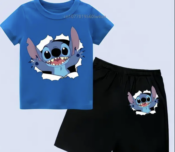 Kids Stitch Shorts and Tshirt Set