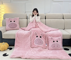 Pink Piggy Blanket /Pillow