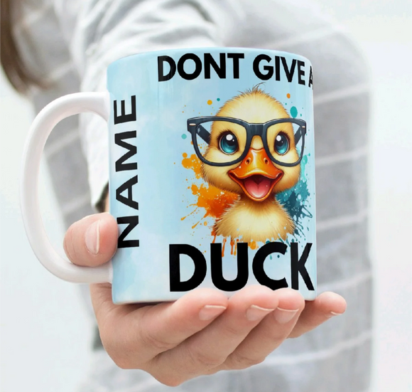 Personalised Don't Give A F Duck Mug