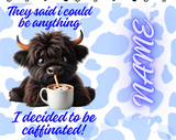 Personalised Highland Cow Caffinated Mug