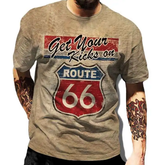 Mens Route 66 Get Your Kicks Tshirt