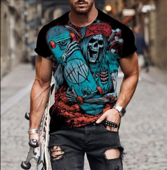 Mens Retro Skull Tshirt