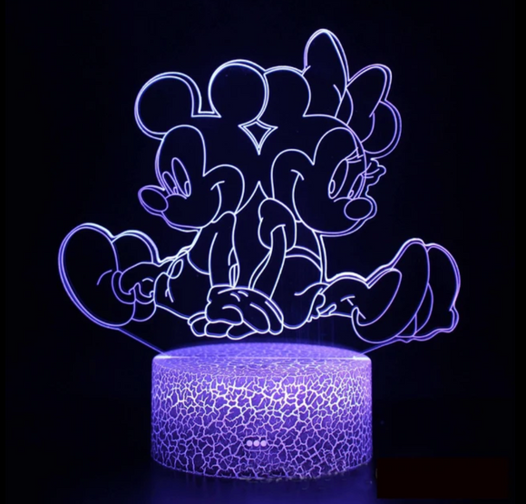 Colour Changing Minnie Mickey Lamp