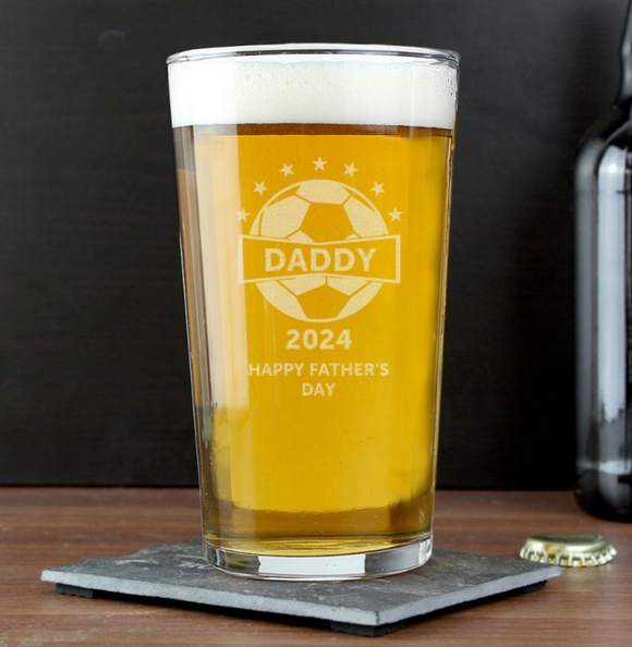 Personalised Football Pint Glass