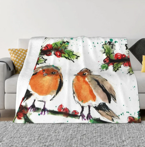 Robin Holly Fleece Blanket