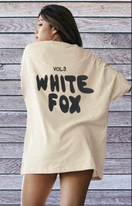 Ladies White Fox Tshirt