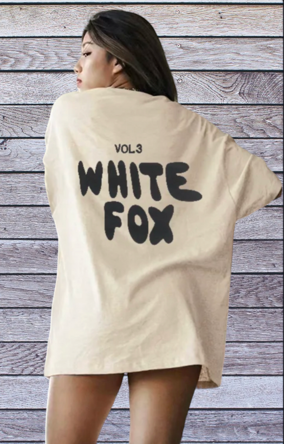 Ladies White Fox Tshirt