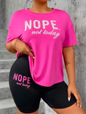 Ladies Nope Not Today Shorts and T-shirt Set