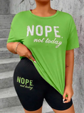 Ladies Nope Not Today Shorts and T-shirt Set