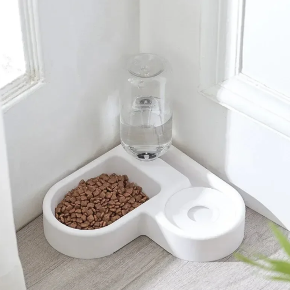 Small Double Pet Food Water Feeder