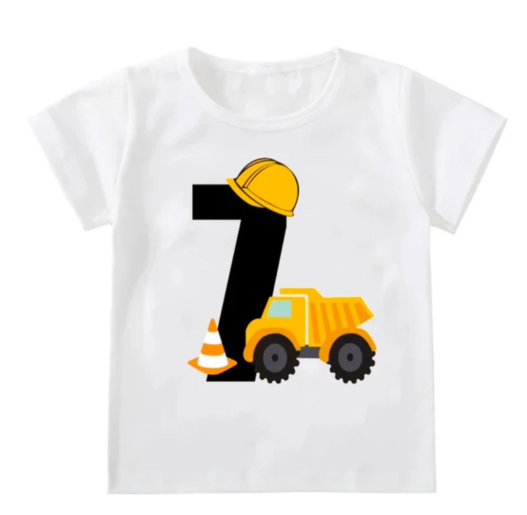Kids Construction Birthday Age Tshirt