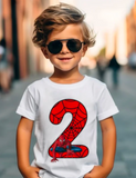 Kids Spiderman Birthday Age Tshirt