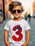 Kids Spiderman Birthday Age Tshirt