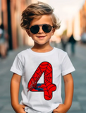 Kids Spiderman Birthday Age Tshirt