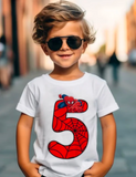 Kids Spiderman Birthday Age Tshirt