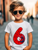 Kids Spiderman Birthday Age Tshirt