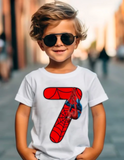 Kids Spiderman Birthday Age Tshirt