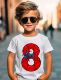 Kids Spiderman Birthday Age Tshirt