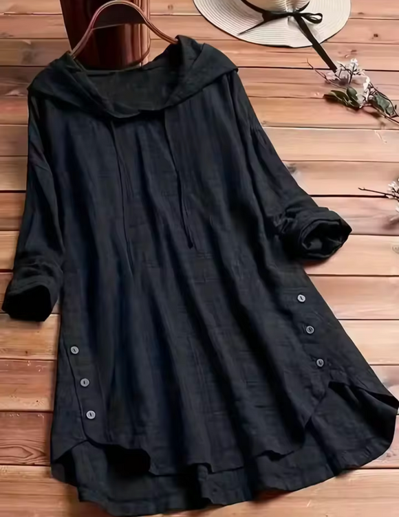 Ladies Plus Size Hooded Shirt