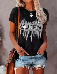 Plus Size QUEEN slogan Tshirt