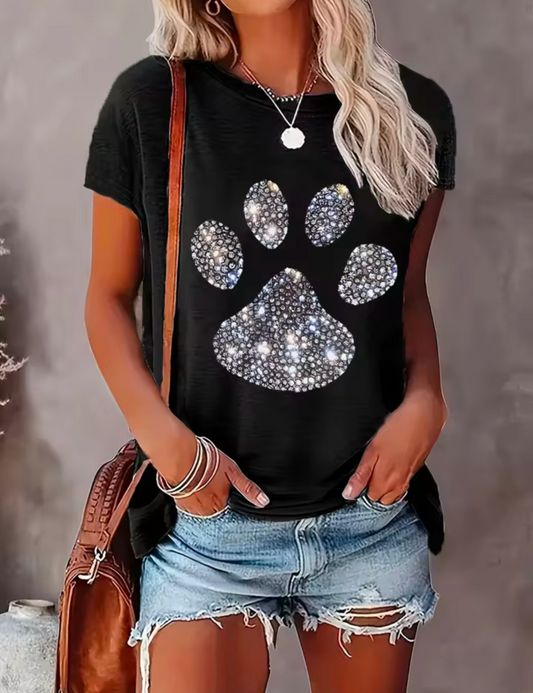 Plus Size PAW slogan Tshirt