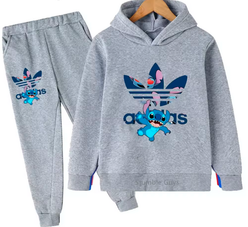 Kids ADS Stitch Print 2Pc Pants and Hoodie Set