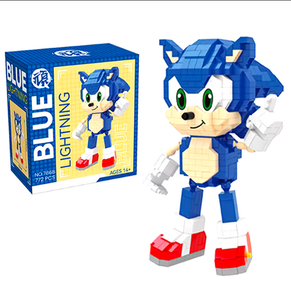 Cartoon Sonic Building Blocks Figure