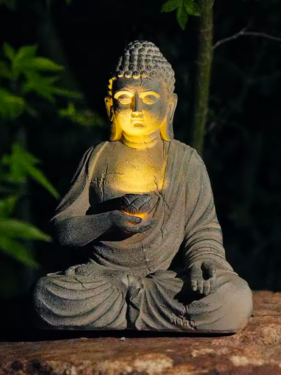 Buddha Solar Garden Ornament