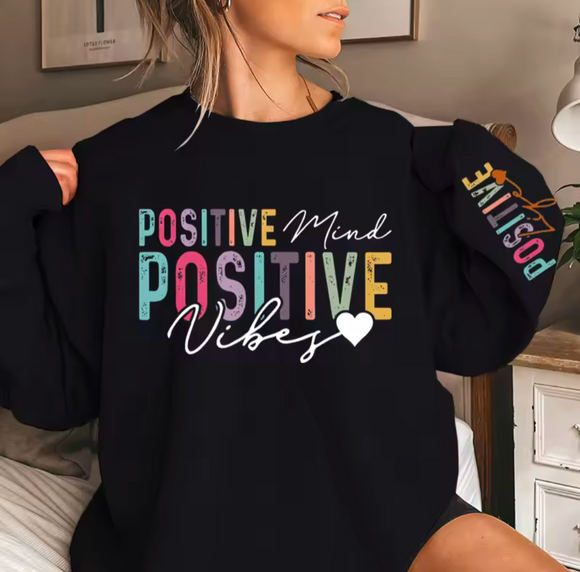 Positive Vibes Slogan Sweatshirt