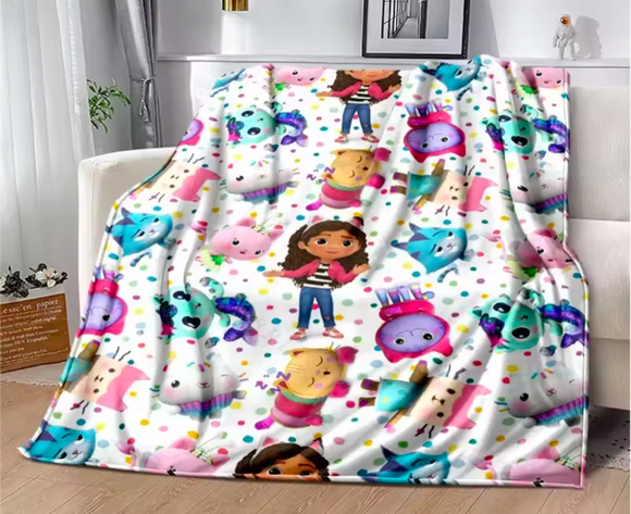 Gabby's Dollhouse Fleece Throw