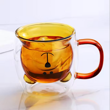 Load image into Gallery viewer, Double Wall Cute Glass Mug