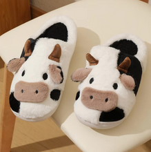 Load image into Gallery viewer, Cow Warm Plush Slippers