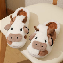 Load image into Gallery viewer, Cow Warm Plush Slippers