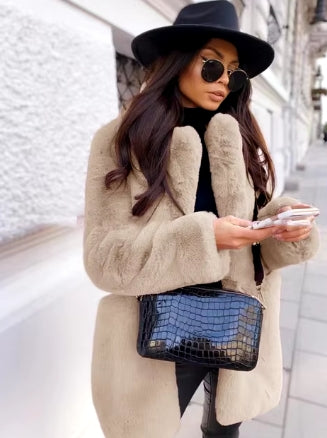 Long Sleeve Faux Fur Jacket