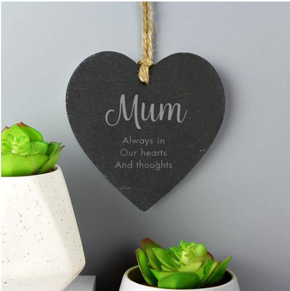 Personalised Free Text Slate Heart Decoration