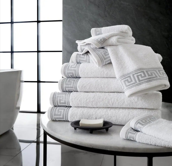 8Pc Egyptian Cotton Towel Bale Set Greek Kay Bath Towels