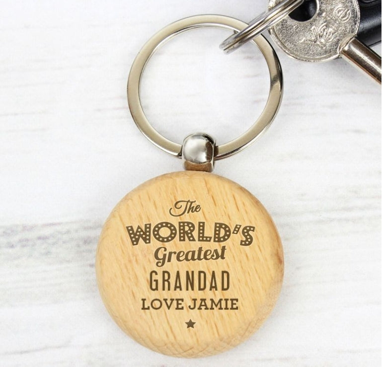 Personalised 'The World's Greatest' Wooden Keyring
