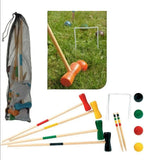 Childrens Kids 4 Player Wooden Croquet Set