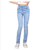 Girls Denim Stars Ripped Jeans