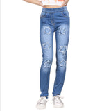 Girls Denim Stars Ripped Jeans