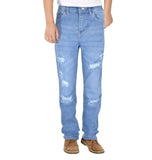 Boys Relaxed Straight Fit Boot Cut Ripped Jeans