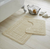 Non Slip 2 Pc Bath Mat & Pedestal Set