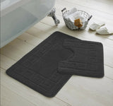 Non Slip 2 Pc Bath Mat & Pedestal Set